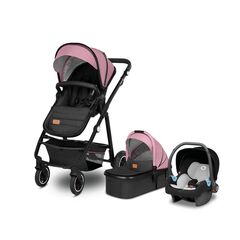 Lionelo - Carucior Amber 3 in 1, Pana la 22 kg, Roz, Culoare: Roz, Model: 3 in 1