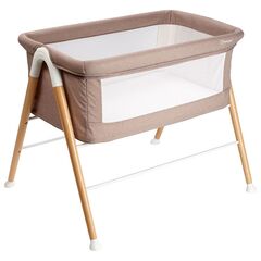 BabyGo - Patut cu cadru din Lemn Goodnight Beige, Culoare: Crem, Dimensiuni: 80x50