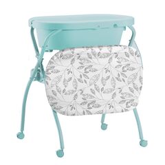 Petite&Mars - Cadita 3 in 1, Spa, Cu masuta de infasat si spatiu de depozitare, Pliabila, Albastru, Culoare: Albastru