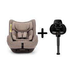 Nuna - Set Scaun auto rotativ i-Size TODL next Cedar, 40-105 cm + Baza isofix BASE next i-Size pentru TODL next, testat ADAC, Culoare: Crem, Grupa: 0-18kg (0 luni - 4 ani)