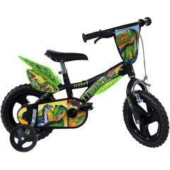 Bicicleta copii Dino Bikes 12' Dinosaur, Culoare: Verde inchis, Dimensiuni: 12 inch