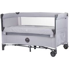 Patut pliabil Chipolino Relax ash grey linen cu laterala culisanta, Culoare: Gri deschis, Dimensiuni: 120x60