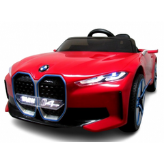 Masinuta electrica cu telecomanda, roti din spuma EVA, scaun din piele ecologica, varsta 1-5 ani, BMW I4 - Rosu, Culoare: Rosu, Capacitate acumulator: 12V