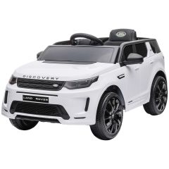 Masinuta electrica Chipolino SUV Land Rover Discovery cu scaun din piele si roti EVA white, Culoare: Alb, Capacitate acumulator: 12V