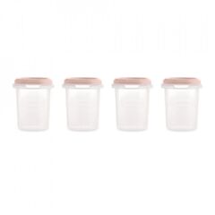 Set 4 Recipiente Ermetice gradate 250 ml Terra Blush Miniland, Culoare: Roz, Cantitate: 250ml
