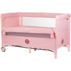 Patut pliabil Chipolino Relax flamingo linen cu laterala culisanta, Culoare: Roz, Dimensiuni: 120x60