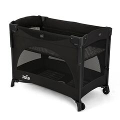 Joie - Patut pliabil pentru co-sleeping Kubbie Sleep Shale, Culoare: Negru, Dimensiuni: 95x65