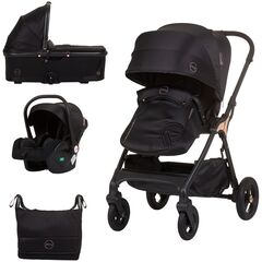 Carucior Chipolino Infinity 3 in 1 obsidian, Culoare: Negru, Model: 3 in 1