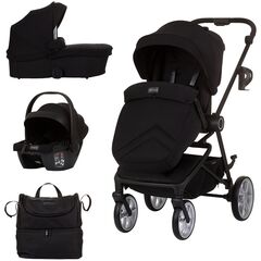 Carucior Chipolino Linea 3 in 1 obsidian, Culoare: Negru, Model: 3 in 1