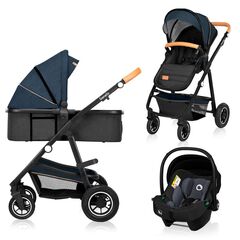 Lionelo - Carucior Amber 3 in 1 Albastru, Culoare: Albastru, Model: 3 in 1