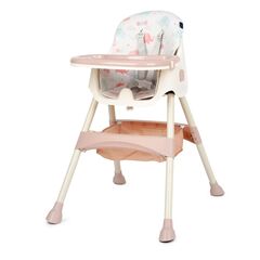 Scaun de masa 2 in 1 Juju Eat&Smile, Pink-Elephants, Culoare: Multicolor
