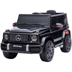 Masinuta electrica Chipolino SUV Mercedes G63 AMG cu scaun din piele si roti EVA black, Culoare: Negru, Capacitate acumulator: 12V