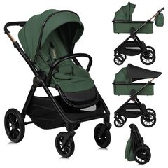 Carucior 2 in 1, Lionelo, Layla, Pana la 22 kg, Verde, Culoare: Verde, Model: 2 in 1
