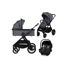 Carucior 3 in 1, Lionelo, Layla, Pana la 22 kg, Gri, Culoare: Gri, Model: 3 in 1