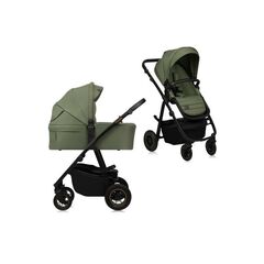 Carucior 2 in 1, Lionelo, Amber Plus, Pana la 22 kg, Verde, Culoare: Verde, Model: 2 in 1