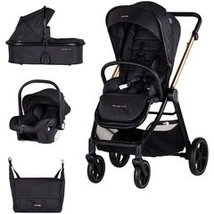 Carucior Chipolino Marbella 3 in 1 blackberry, Culoare: Negru, Model: 3 in 1
