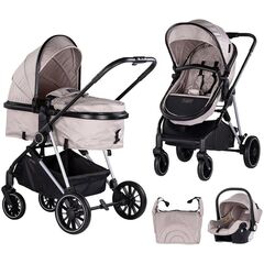 Carucior Chipolino Aura 3 in 1 tiramisu, Culoare: Bej, Model: 3 in 1