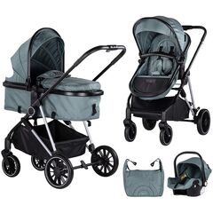 Carucior Chipolino Aura 3 in 1 basil, Culoare: Verde, Model: 3 in 1