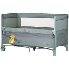 Patut pliabil Chipolino Relax basil cu laterala culisanta, Culoare: Verde, Dimensiuni: 120x60