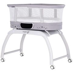 Patut cu leganare si cantar integrat Chipolino Sogno 2 in 1 grey, Culoare: Gri, Dimensiuni: 95x65