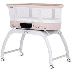 Patut cu leganare si cantar integrat Chipolino Sogno 2 in 1 macadamia, Culoare: Bej, Dimensiuni: 95x65