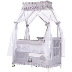 Patut pliabil Chipolino Palace Hippo grey, Culoare: Gri deschis, Dimensiuni: 140x70