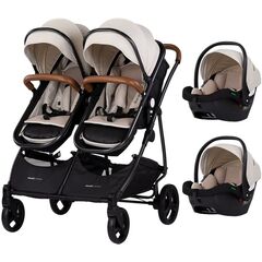 Carucior gemeni Chipolino Duo Smart 3 in 1 biscotta, Culoare: Bej, Model: gemeni
