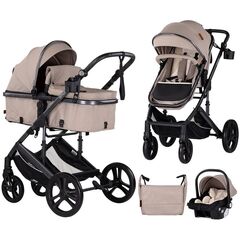Carucior Chipolino Amore 3 in 1 tiramisu, Culoare: Crem, Model: 3 in 1