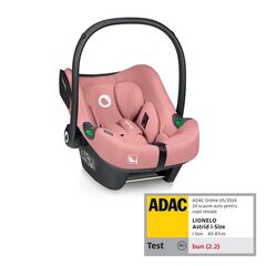 Scoica auto, Lionelo, i-Size Astrid, 0-13 Kg, 40-87 cm, Testat ADAC, Conform cu standardul european de securitate R129, Roz, Culoare: Roz, Grupa: 0-13kg (0 luni - 12 luni)