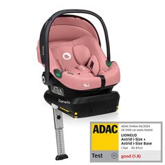 Scoica auto, Lionelo, i-Size Astrid, Include baza Isofix, 0-13 Kg, 40-87 cm, Testat ADAC, Conform cu R129, Roz, Culoare: Roz, Grupa: 0-13kg (0 luni - 12 luni)