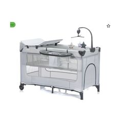 Patut pliabil Capri light grey Fillikid, Culoare: Gri, Dimensiuni: 120x60