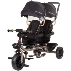 Tricicleta gemeni Chipolino Hip Hop ebony, Culoare: Negru