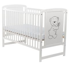 BabyNeeds - Patut din lemn Timmi 120x60 cm, Alb