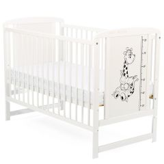 BabyNeeds - Patut din lemn Timmi Girafa 120x60 cm, Alb