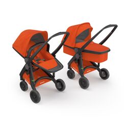 Carucior 2 in 1, Greentom, 100% Ecologic, Black Orange, Culoare: Portocaliu  - ExclusivMAG.ro