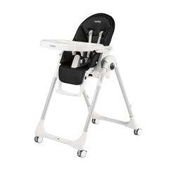 Scaun de masa Prima Pappa Zero, Peg Perego, Follow me Licorice, Culoare: Alb/Negru  - ExclusivMAG.ro