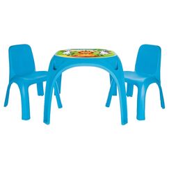Set Masuta cu 2 scaune pentru copii Pilsan King Table blue, Culoare: Blue  - ExclusivMAG.ro