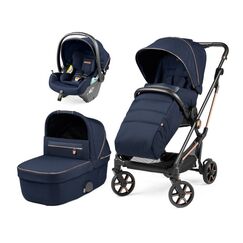 Carucior 3 in 1 Peg Perego Vivace, Lounge, Pagoda, 0 - 22 kg, Blue Shine, Culoare: Albastru  - ExclusivMAG.ro