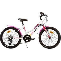 Bicicleta copii Dino Bikes 20' MTB fete Sport alb cu 6 viteze, Culoare: Alb, Dimensiuni: 20 inch  - ExclusivMAG.ro