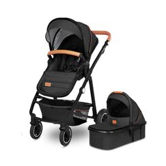 Lionelo - Carucior Amber 2 in 1, Pana la 22 kg, Gri inchis, Culoare: Gri, Model: 2 in 1  - ExclusivMAG.ro