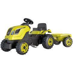 Tractor cu pedale si remorca Smoby Farmer XL verde, Culoare: Verde  - ExclusivMAG.ro