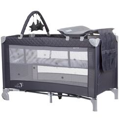Patut pliabil cu saltea de infasat Chipolino Luna granite, Culoare: Gri/Negru, Dimensiuni: 120x60  - ExclusivMAG.ro