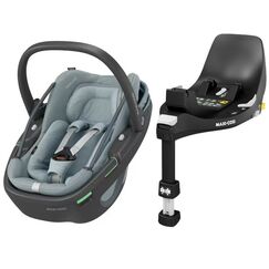 Scaun Auto I-Size Maxi-Cosi CORAL 360 BS + Baza Auto FAMILYFIX 360 ESSENTIAL GREY, Culoare: Gri, Grupa: 0-13kg (0 luni - 12 luni)  - ExclusivMAG.ro