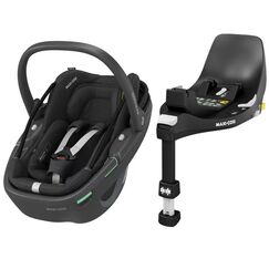 Scaun Auto I-Size Maxi-Cosi CORAL 360 BS + Baza Auto FAMILYFIX 360 ESSENTIAL BLACK, Culoare: Negru, Grupa: 0-13kg (0 luni - 12 luni)  - ExclusivMAG.ro