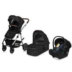 Carucior 3 in 1, Lionelo, Amber, Pana la 22 kg, Negru, Culoare: Negru, Model: 3 in 1  - ExclusivMAG.ro