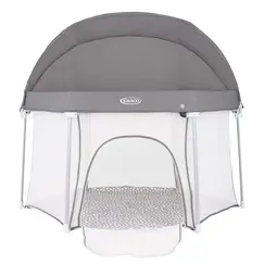 Tarc de joaca Graco EverGo Dotty, Culoare: Gri, Dimensiuni: 140x70  - ExclusivMAG.ro