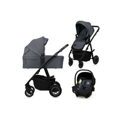 Carucior 3 in 1, Lionelo, Amber Plus, Pana la 22 kg, Gri, Culoare: Gri, Model: 3 in 1  - ExclusivMAG.ro