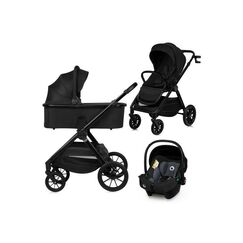 Carucior 3 in 1, Lionelo, Layla, Pana la 22 kg, Negru, Culoare: Negru, Model: 3 in 1  - ExclusivMAG.ro