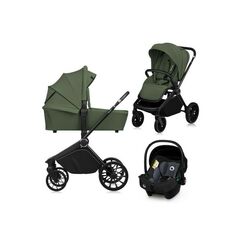 Carucior 3 in 1, Lionelo, Mika Plus, Pana la 22 kg, ECE R129, Verde, Culoare: Verde, Model: 3 in 1  - ExclusivMAG.ro