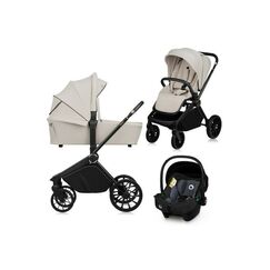 Carucior 3 in 1, Lionelo, Mika Plus, Pana la 22 kg, ECE R129, Bej, Culoare: Bej, Model: 3 in 1  - ExclusivMAG.ro